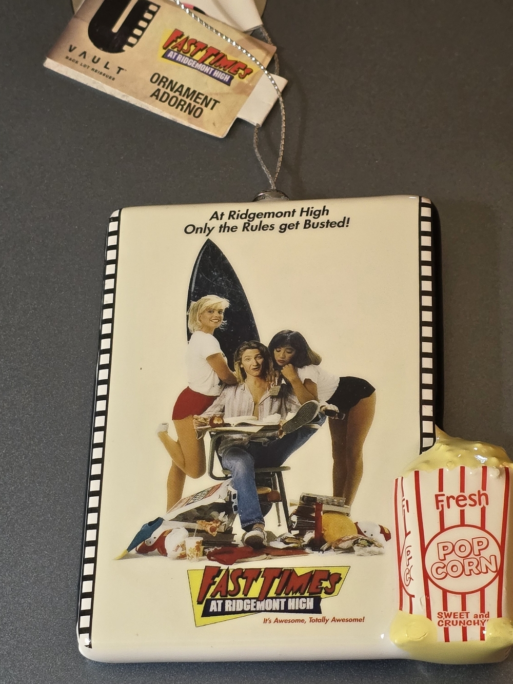 Fast Times at Ridgemont High Film Holiday Novelty Ornament 3D Popcorn Bucket NWT